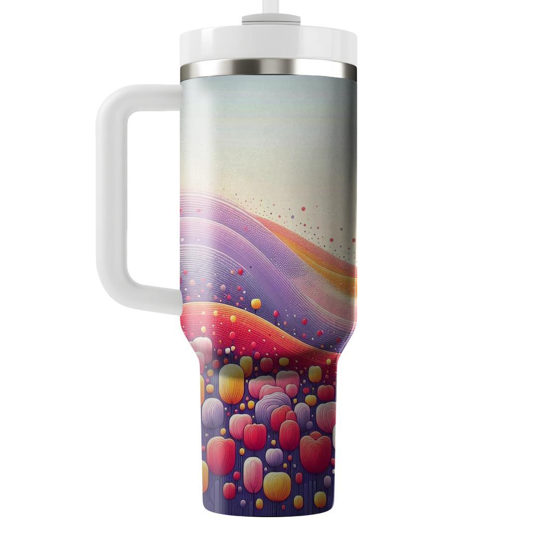 Blooming Tulip Fields  Unique Tumblers