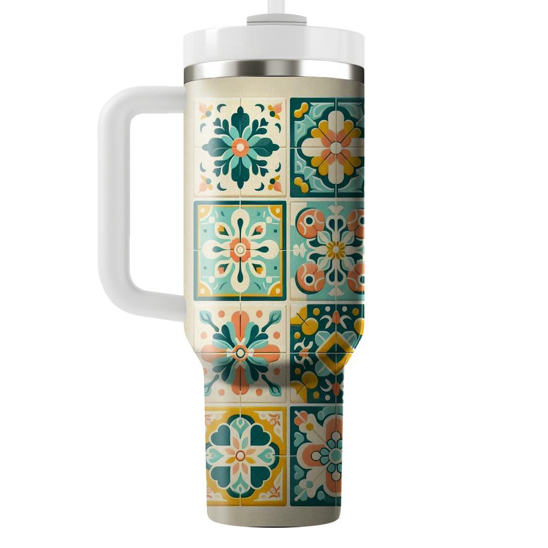 Aesthetic Retro Tiles  Insulated Tumblers