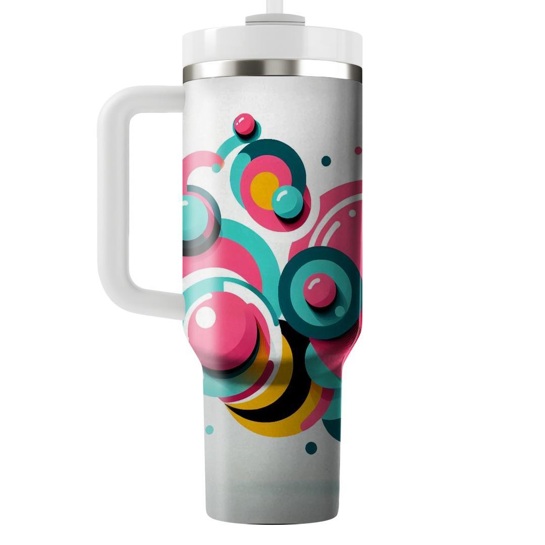 Groovy Abstract Circles  Travel Tumblers