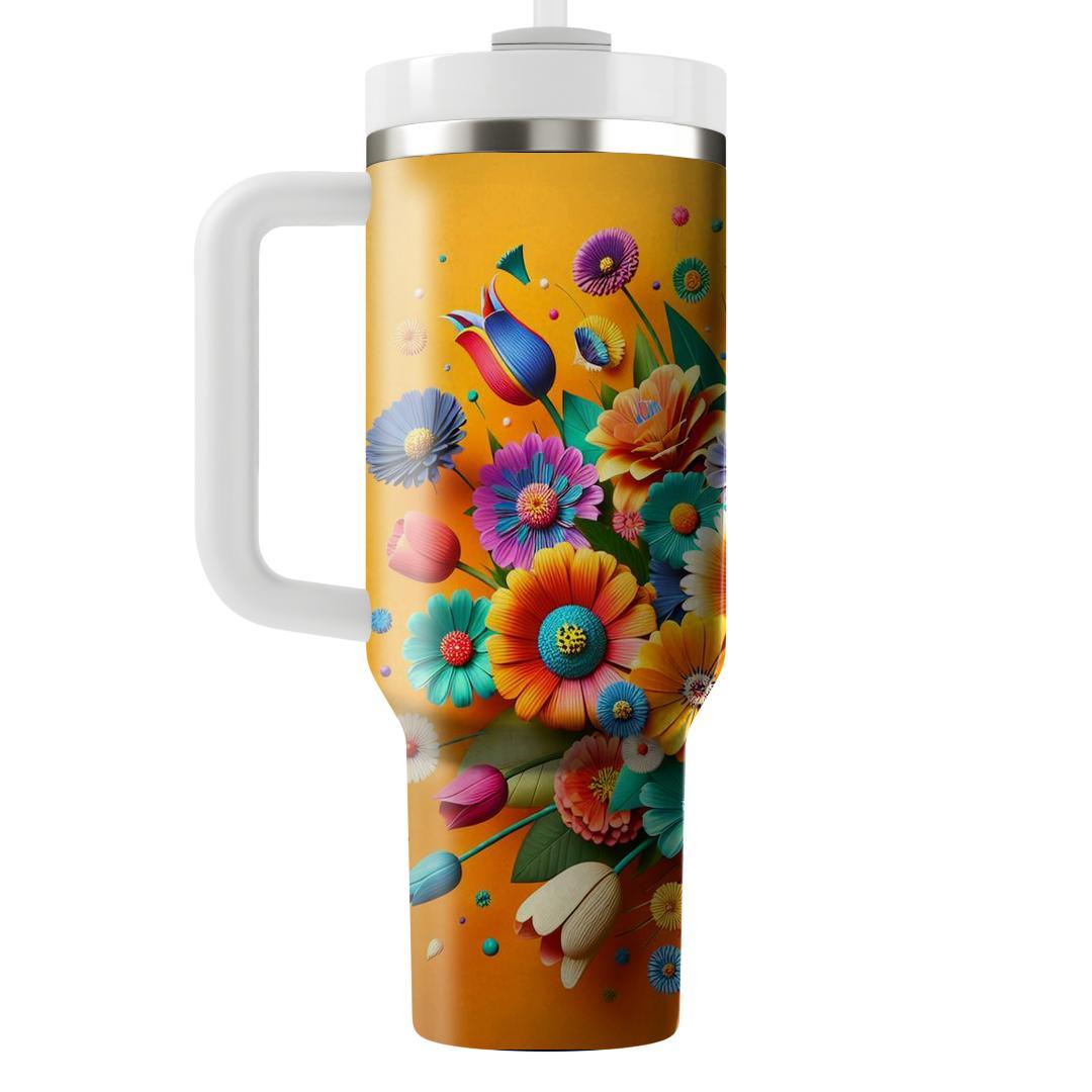 Playful Flower Burst  Tumblers For Gifts