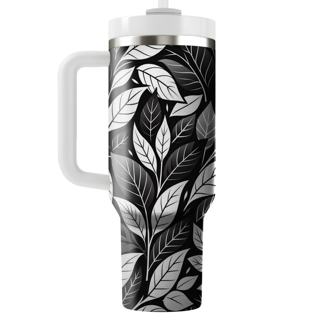 Chic Monochrome Leaves  Decorative Tumblers