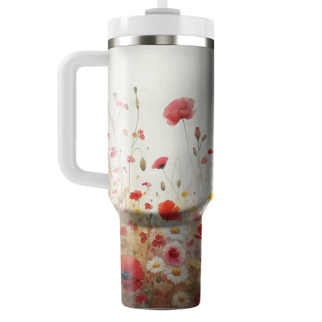 Watercolor Wildflowers  Tumbler Cups