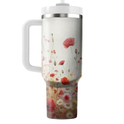 Watercolor Wildflowers  Tumbler Cups