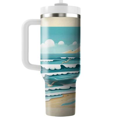 Summer Sandy Shores  Travel Tumblers
