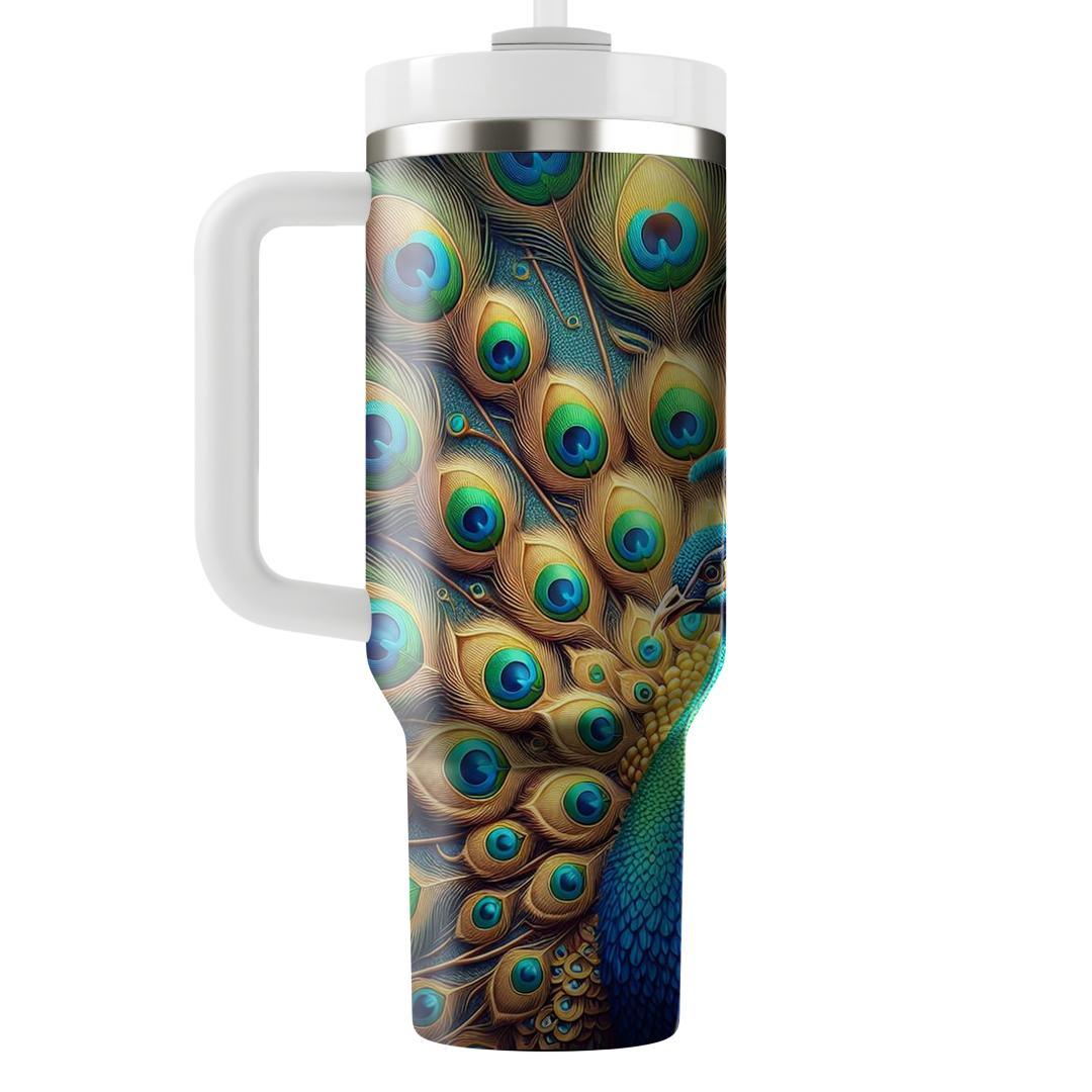 Majestic Peacock Splendor  Travel Tumblers