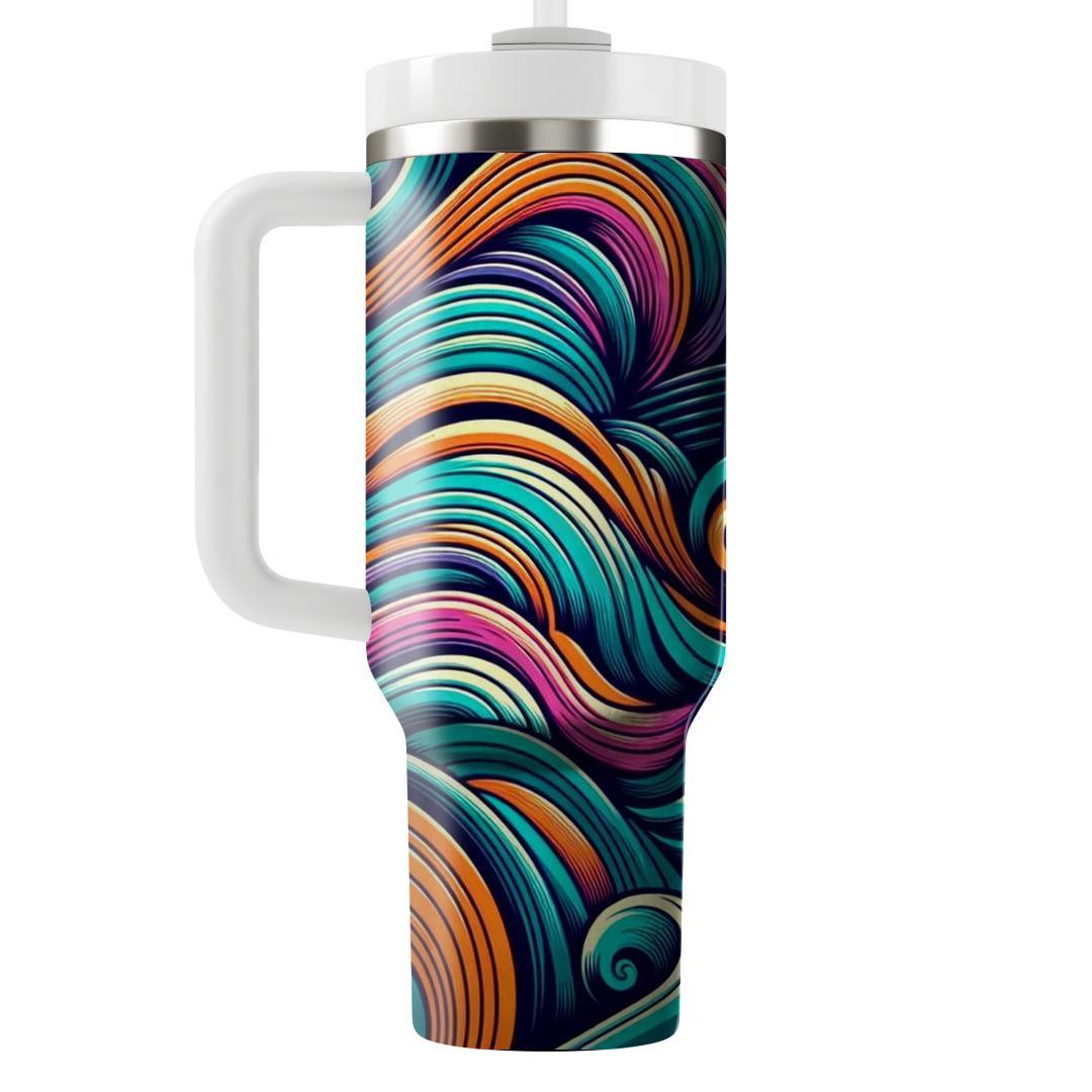 Retro Funky Wave  Travel Tumblers