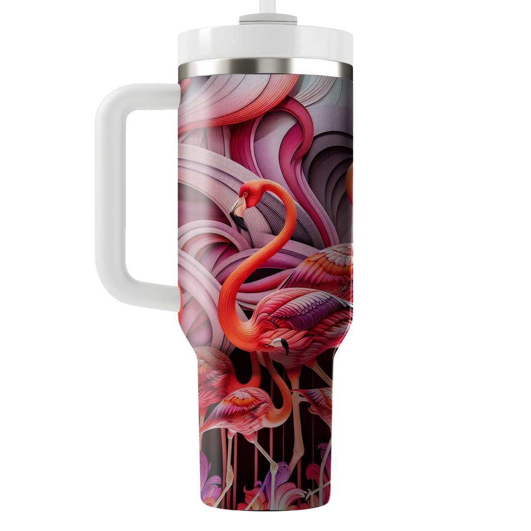 Fanciful Flamingo Flamenco  Travel Tumblers