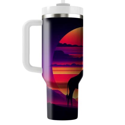 Charming Giraffe Silhouette  Tumblers With Lids