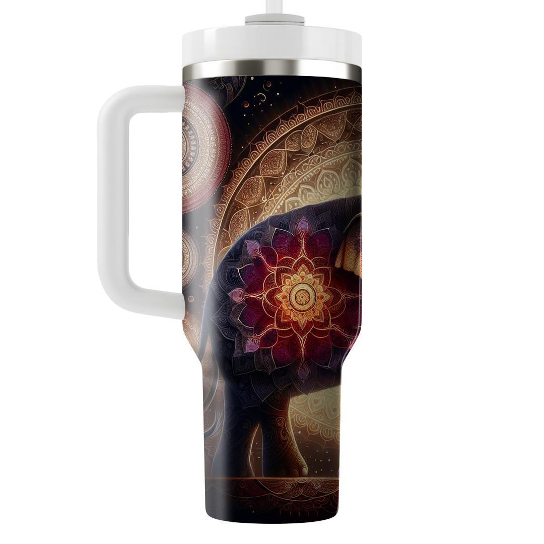 Ornate Elephant Mandala  Travel Tumblers