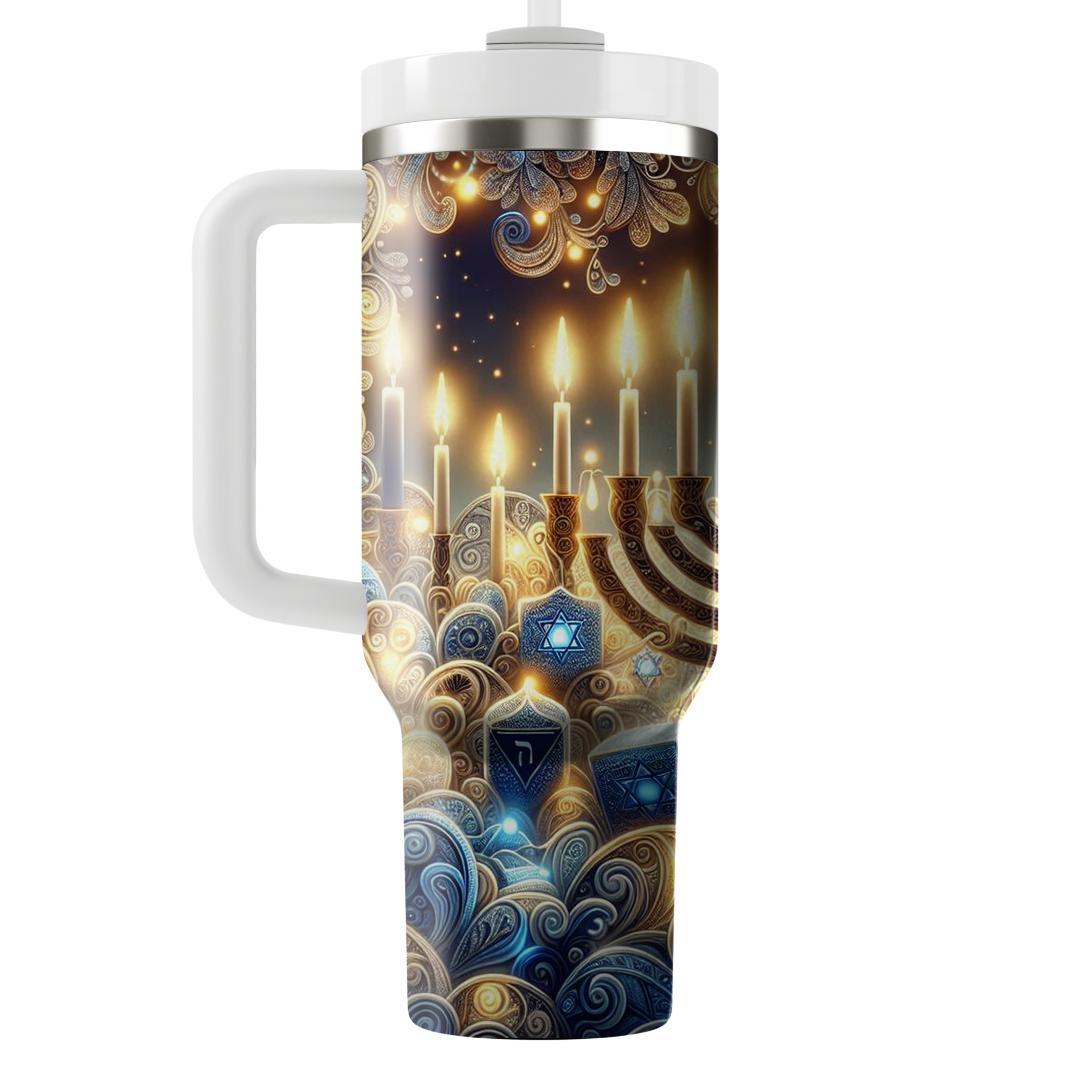 Lights Of Hope - Hanukkah  Tumblers With Lids
