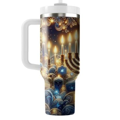 Lights Of Hope - Hanukkah  Tumblers With Lids