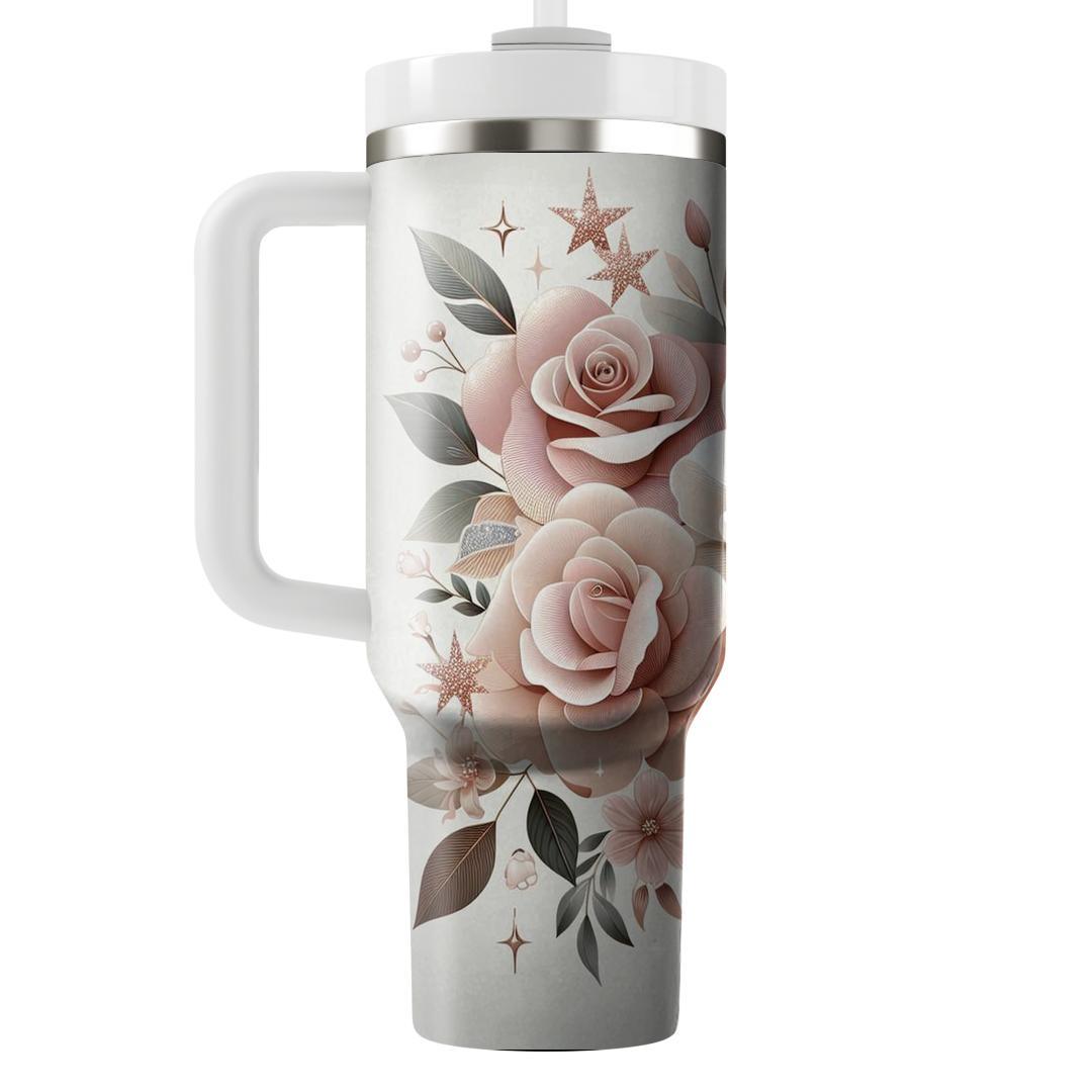 Glimmering Floral Dreams  Unique Tumblers