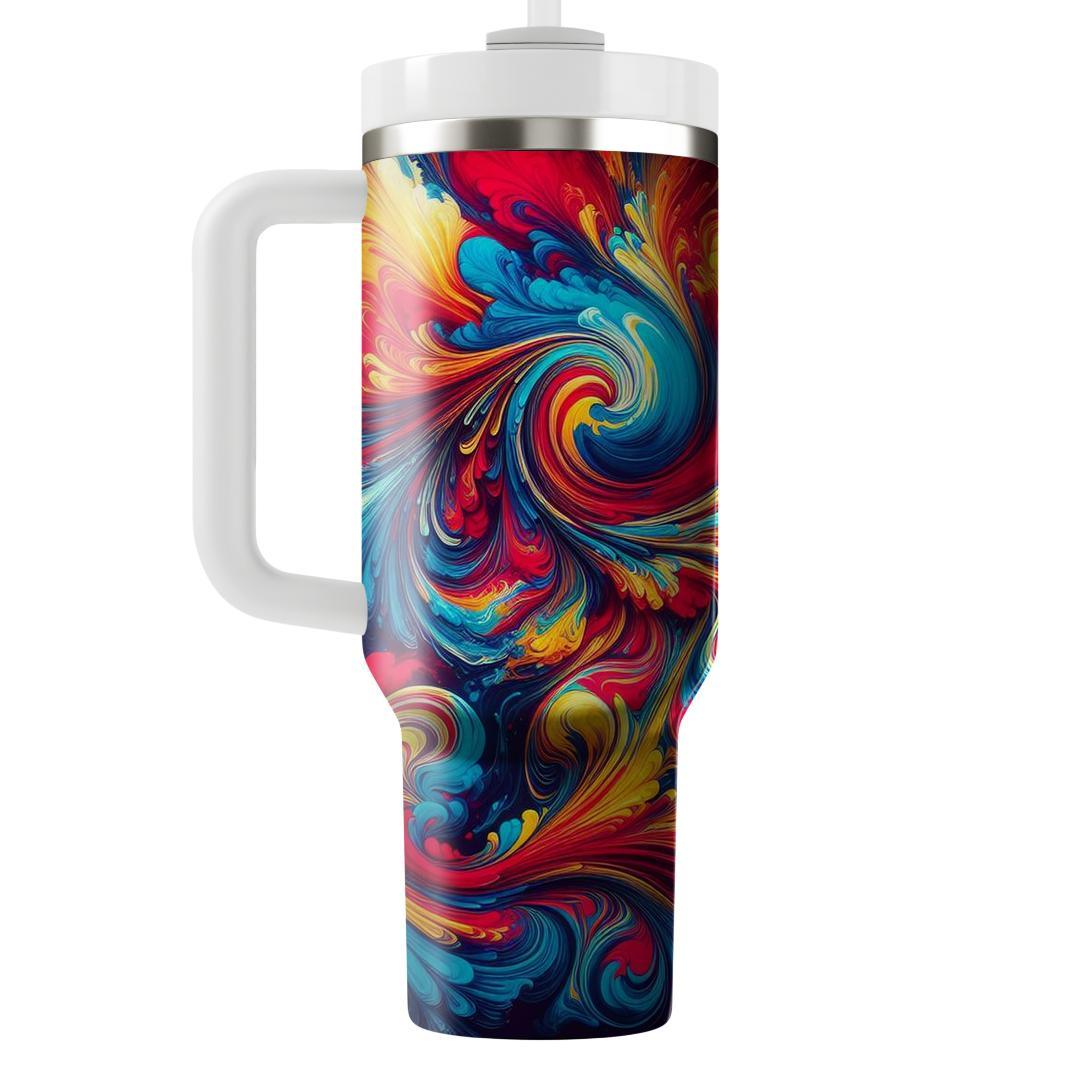 Vibrant Tie-dye Burst  Travel Tumblers