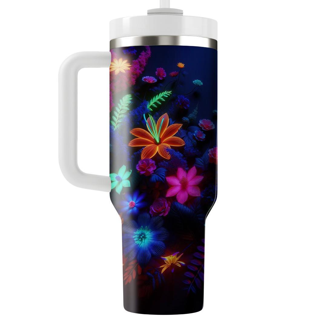 Neon Floral Delight  Personalized Tumblers
