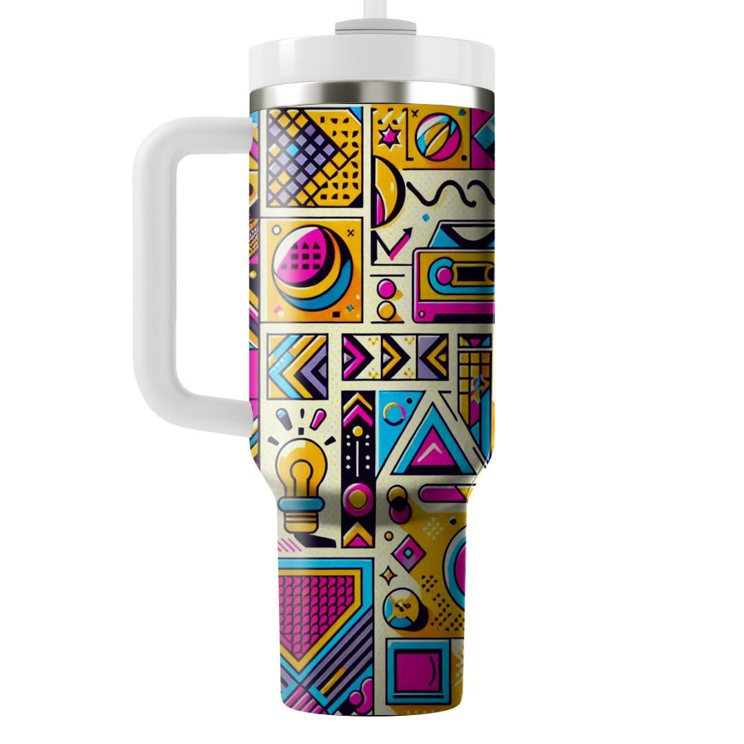 Kitschy 80s Patterns  Personalized Tumblers