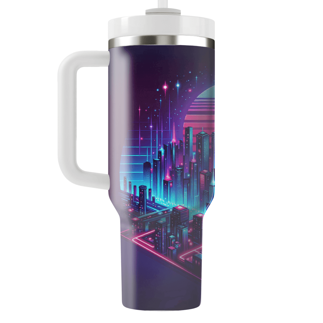 Cyber City Nights Travel Tumblers