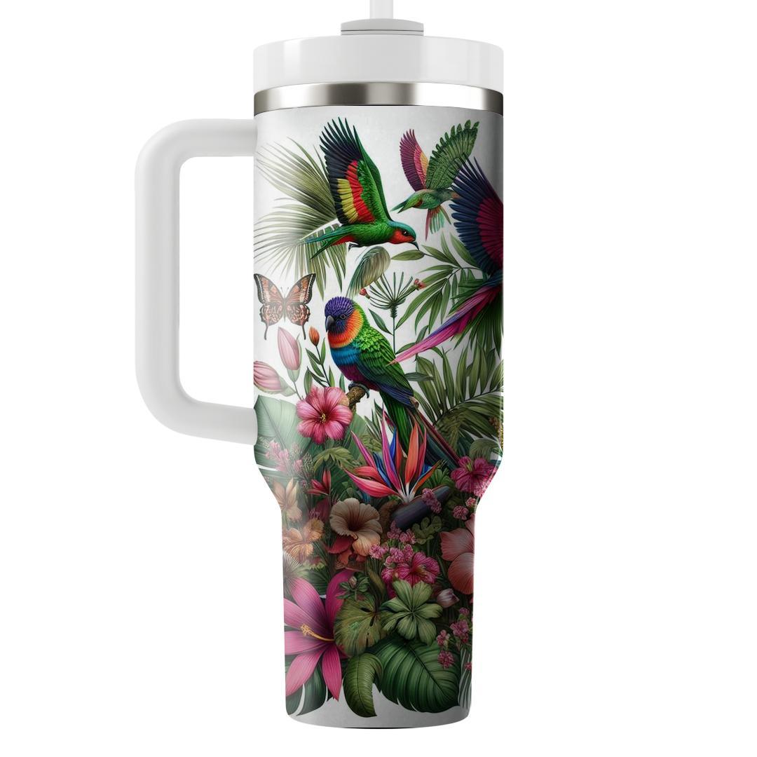 Vibrant Neon Jungle  Personalized Tumblers