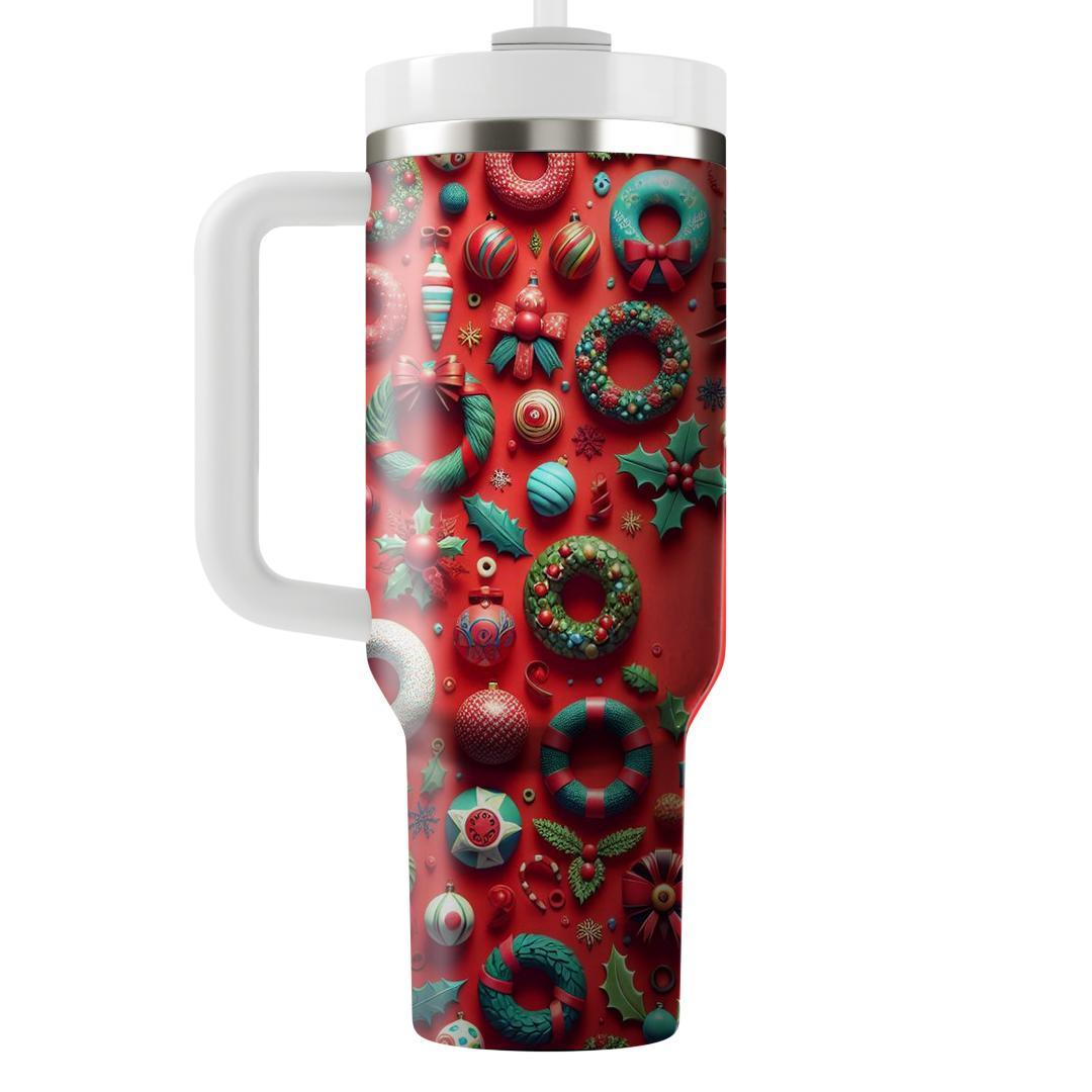 Whimsical Wreaths - Christmas Joy  Personalized Tumblers