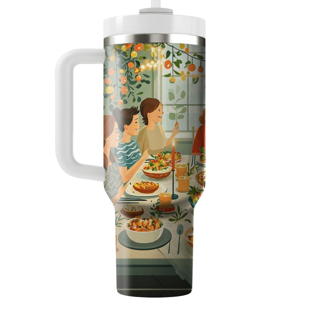 Heartfelt Encounters: A Family Potluck Dinner Unique Tumblers