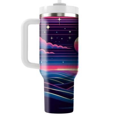 Synthwave Landscape  Personalized Tumblers