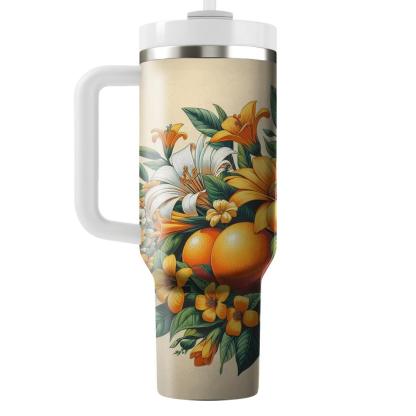 Sunny Citrus Bloom  Insulated Tumblers