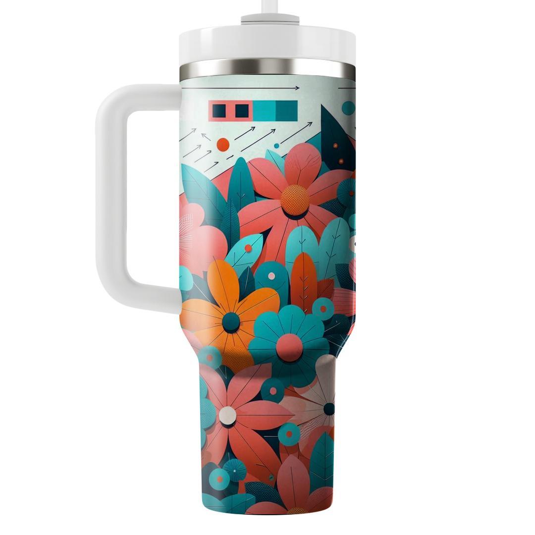 Modern Floral Burst  Travel Tumblers