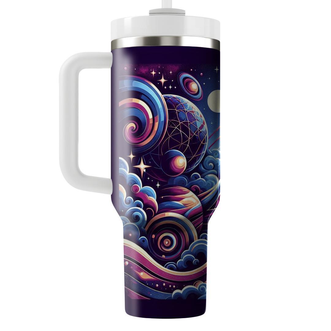 Cosmic Retro Pattern  Personalized Tumblers
