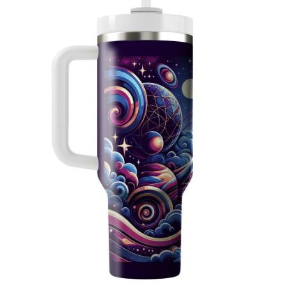 Cosmic Retro Pattern  Personalized Tumblers