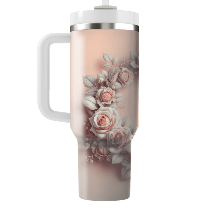 Elegant Rose Wreath  Tumblers With Lids