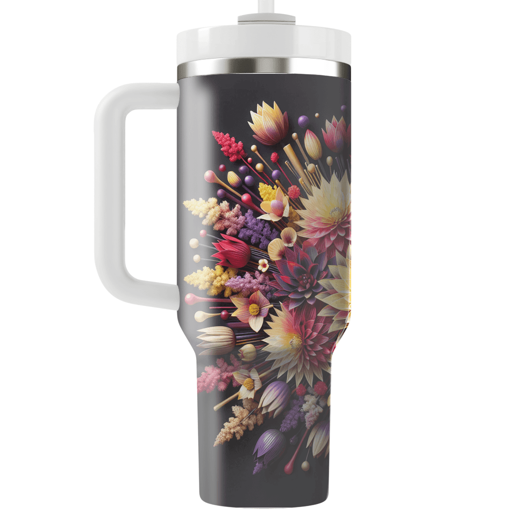 Radiant Floral Burst  Tumblers With Lids