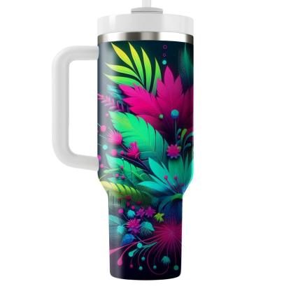 Electric 80s Jungle  Personalized Tumblers