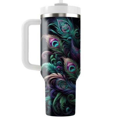Peacock Feather Blooms  Tumbler Cups