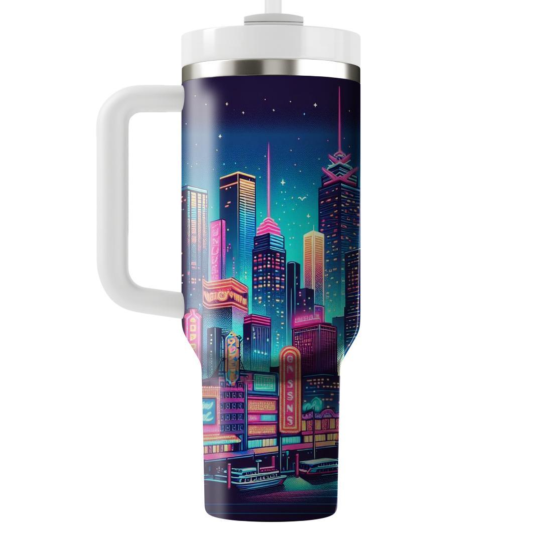 Neon Lights District  Travel Tumblers