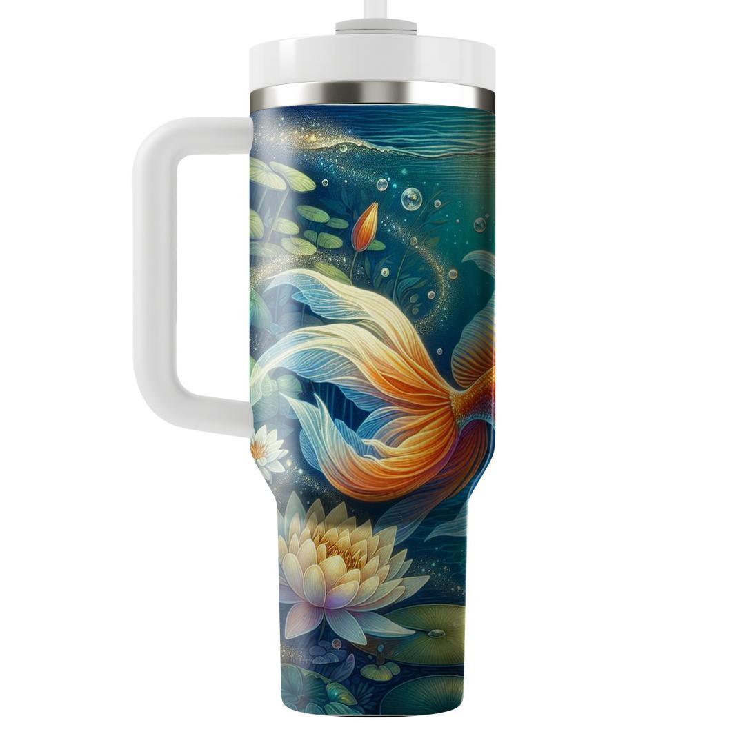 Glittering Goldfish Pond  Decorative Tumblers