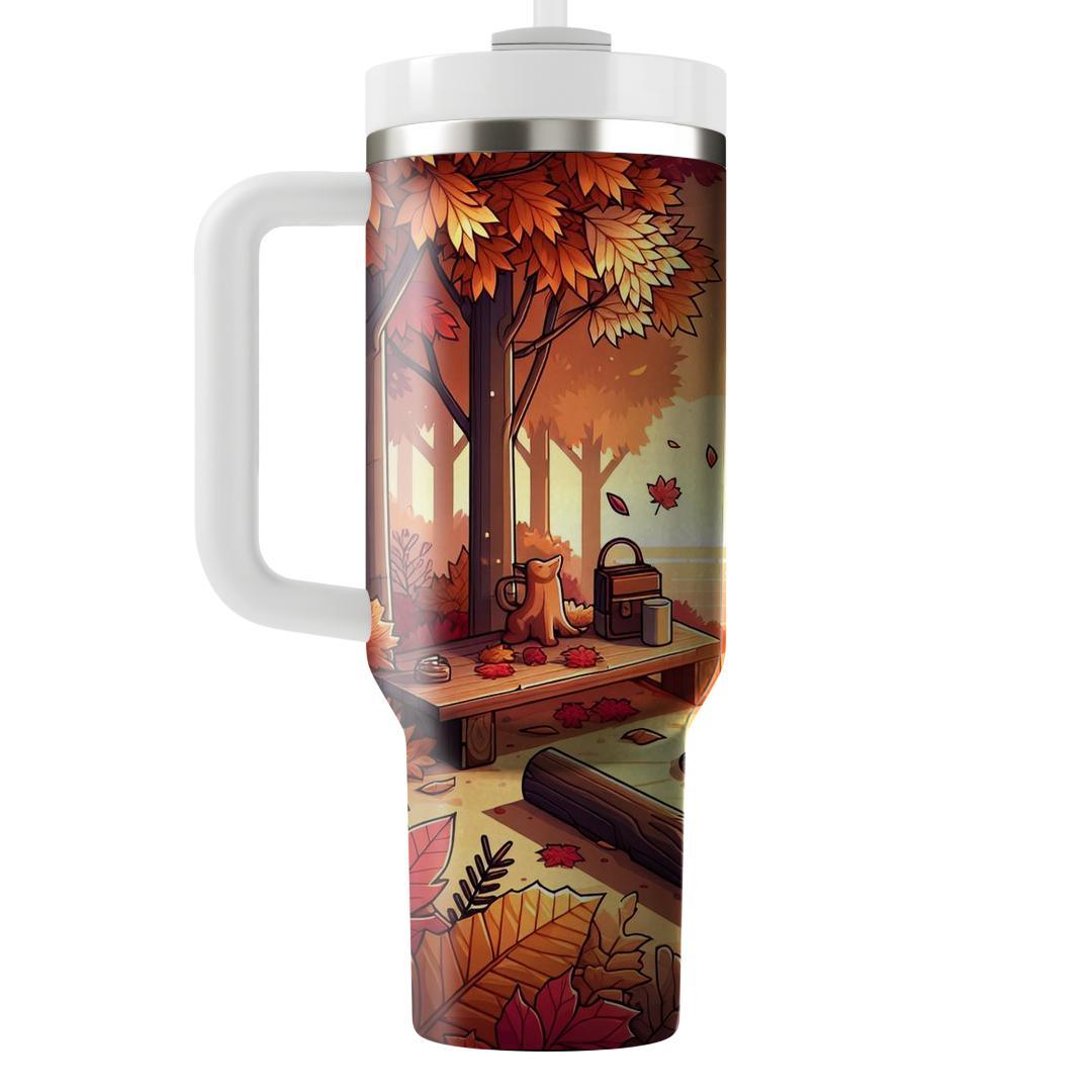 Autumn Firelight Reflections  Travel Tumblers
