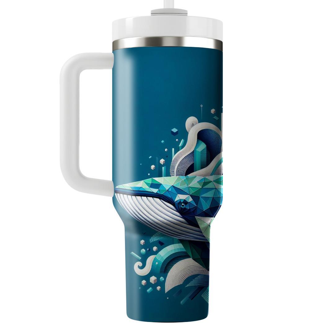 Funky Geometric Whale  Travel Tumblers