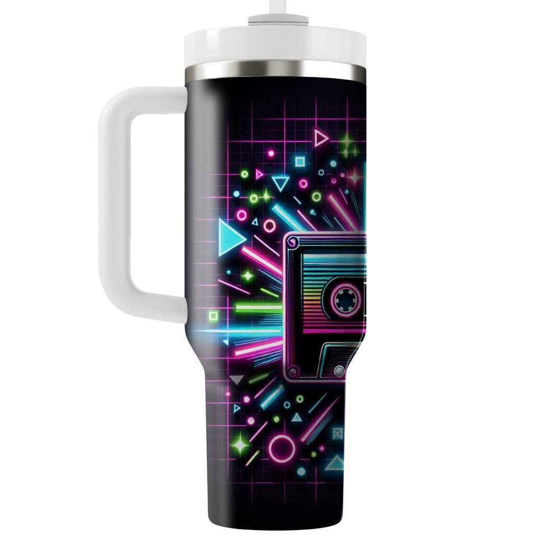 Neon Cassette Vibes  Personalized Tumblers