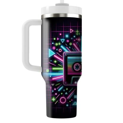 Neon Cassette Vibes  Personalized Tumblers