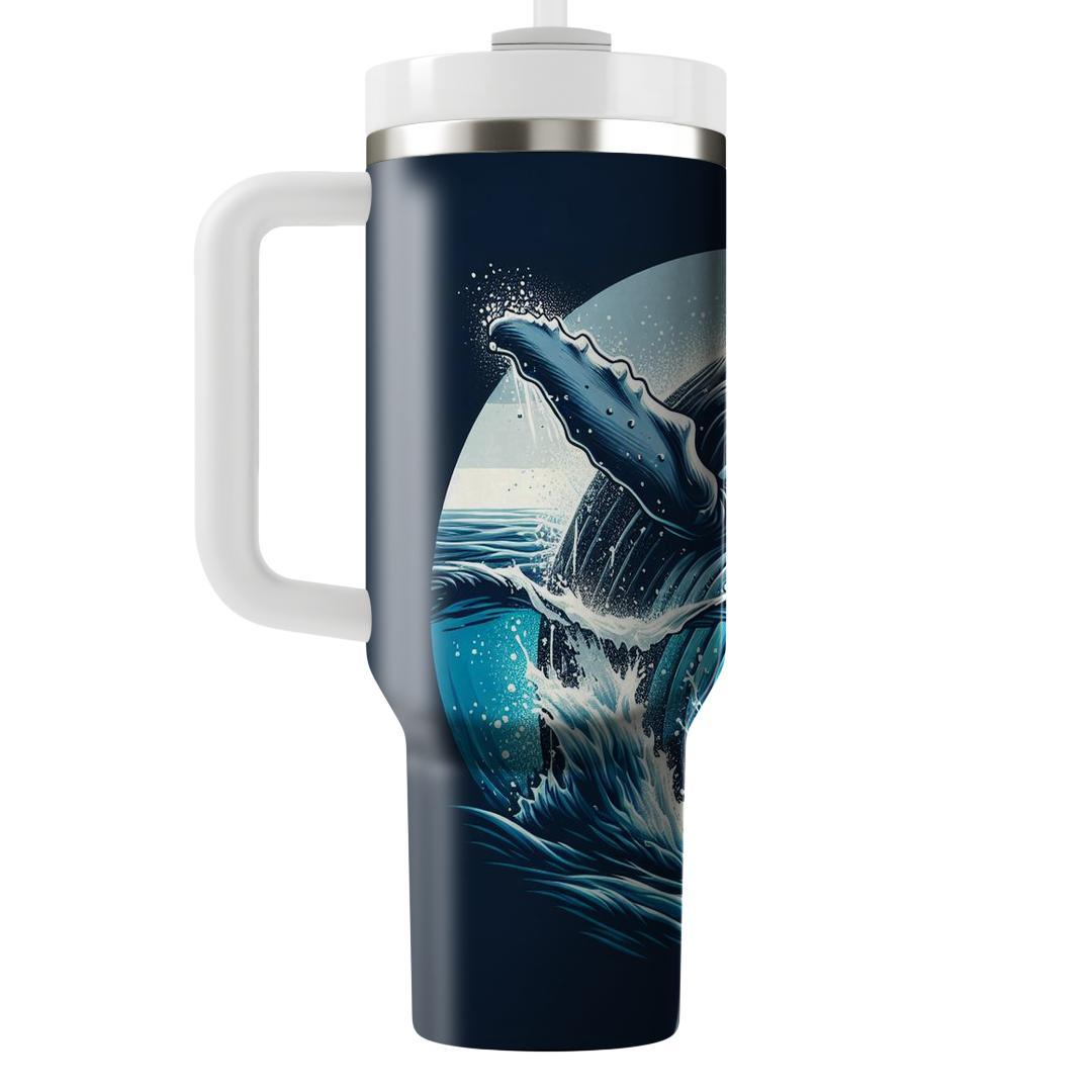 Majestic Whale Dance  Travel Tumblers