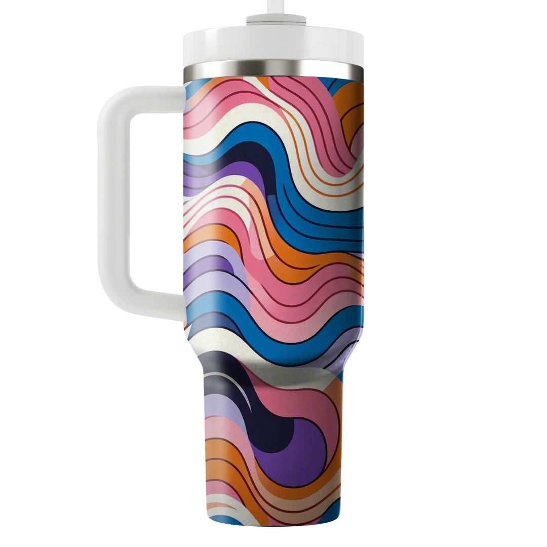 Abstract Stripe Wave Unique Tumblers