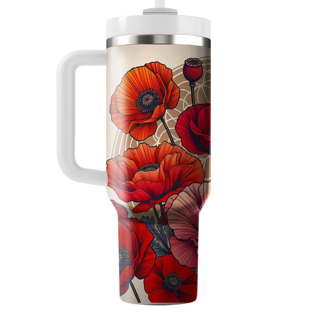 Ornate Poppy Parade  Decorative Tumblers