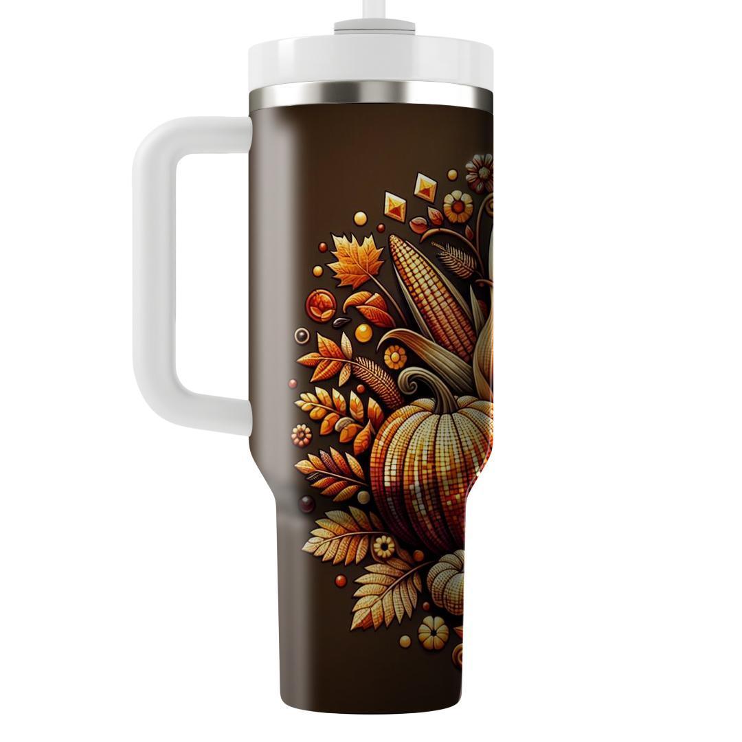 Mosaic Of Memories - Thanksgiving  Tumblers With Lids