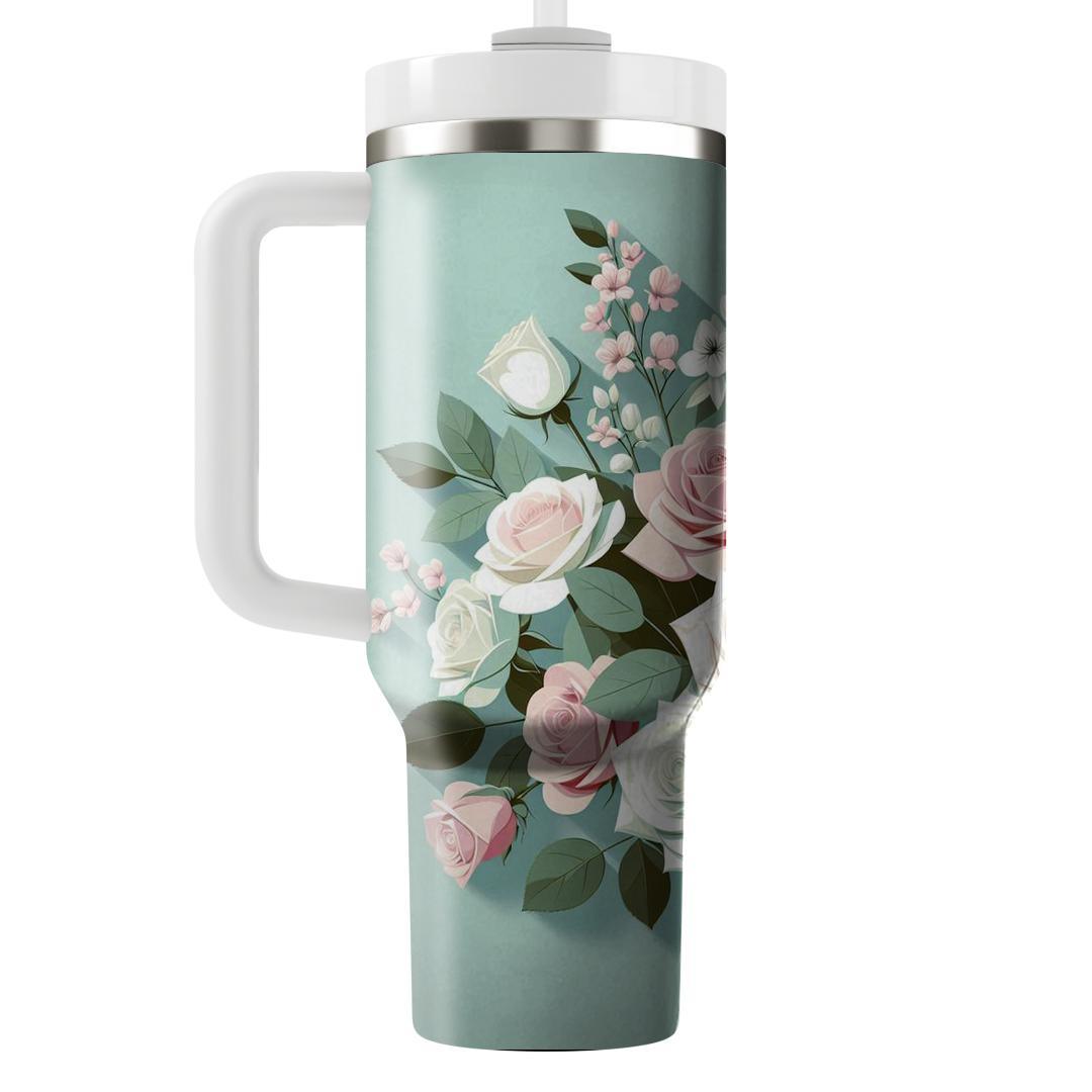 Enchanting Garden Roses  Tumblers With Lids