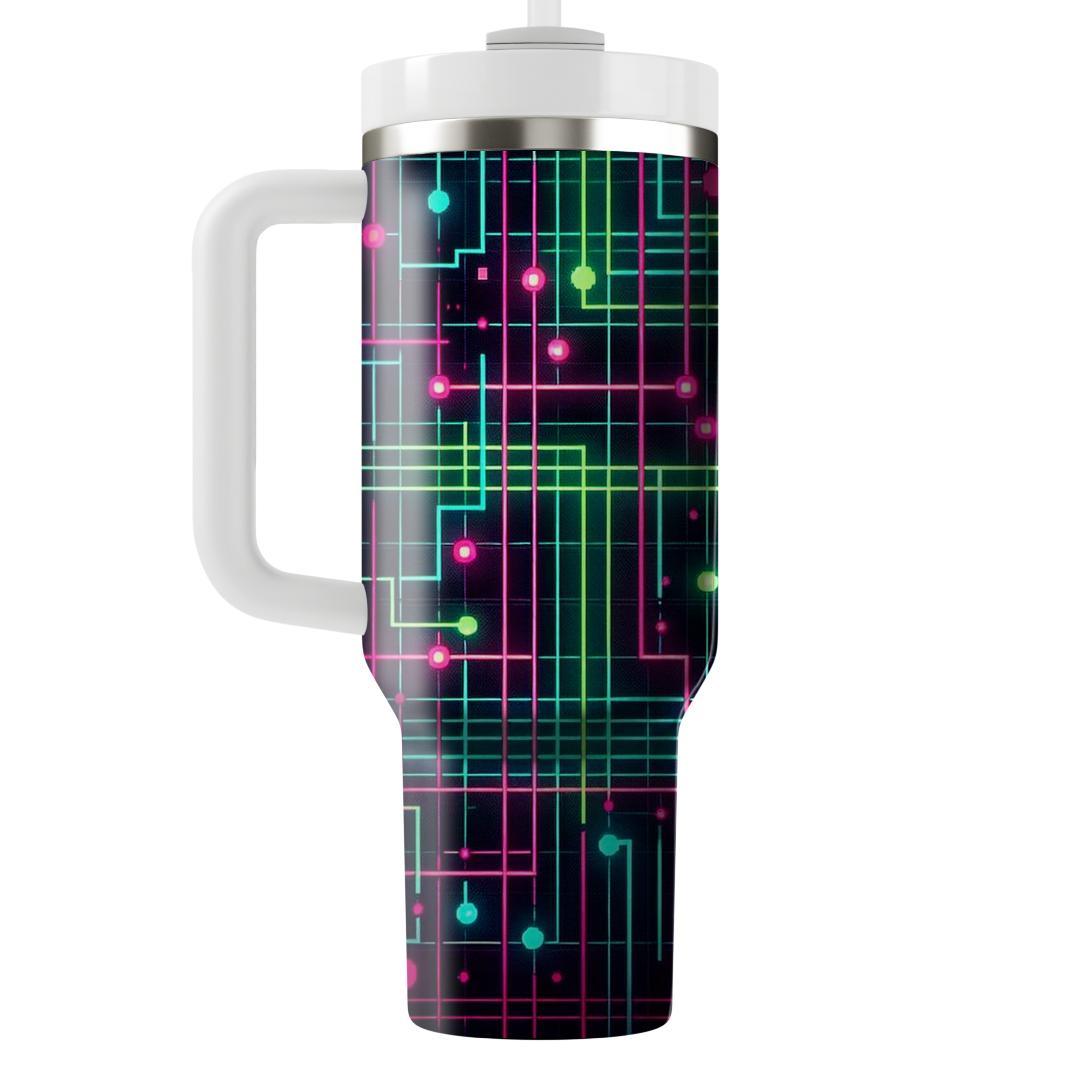 Neon Grid Dreams  Unique Tumblers
