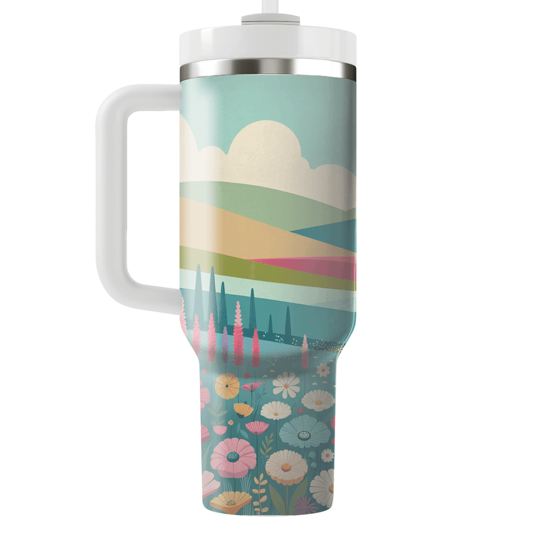 Peaceful Floral Landscape Decorative Tumblers
