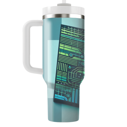 Futuristic Grid Layers Custom Tumblers