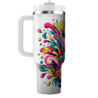 Bright Floral Splash  Insulated Tumblers