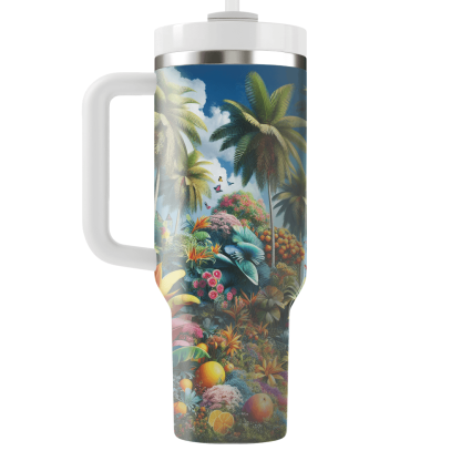 Summer Tropical Retreat  Personalized Tumblers