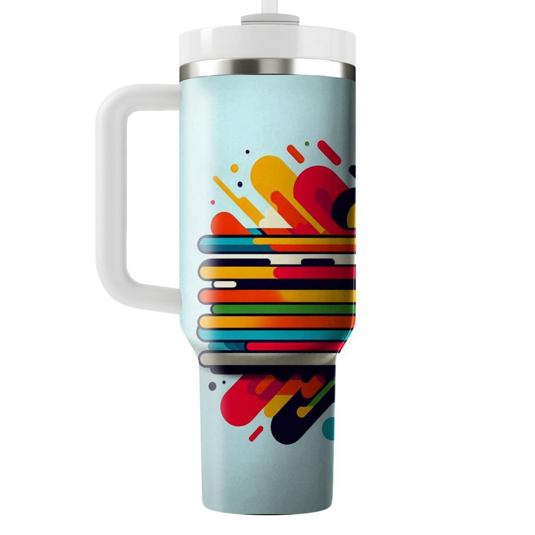 Rainbow Stripe Delight  Travel Tumblers