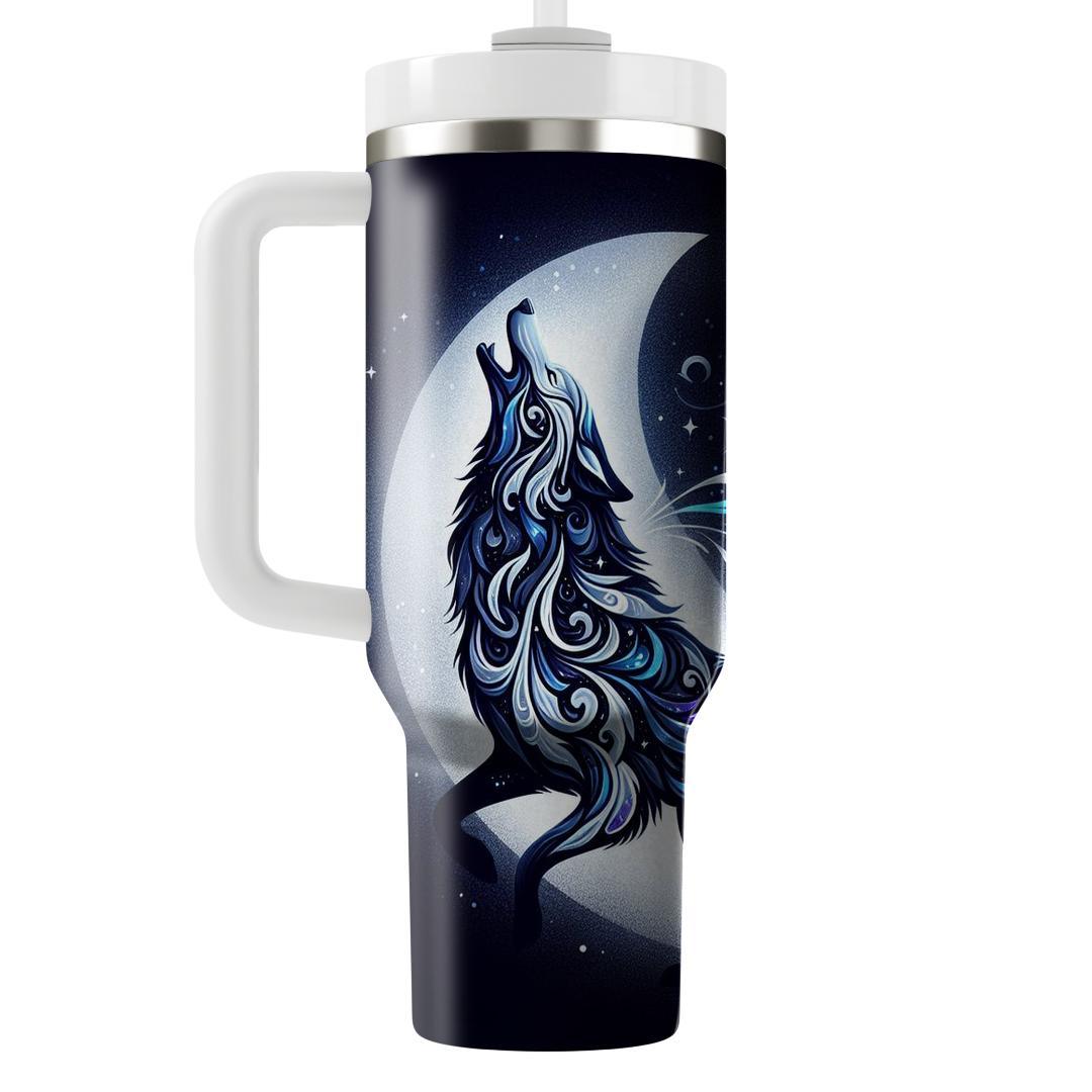 Cosmic Wolf Spirit  Travel Tumblers